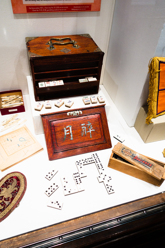 Antique Mahjong tiles and dominoes